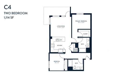 Two Bedroom C4 1114 SF - Resa Long Beach